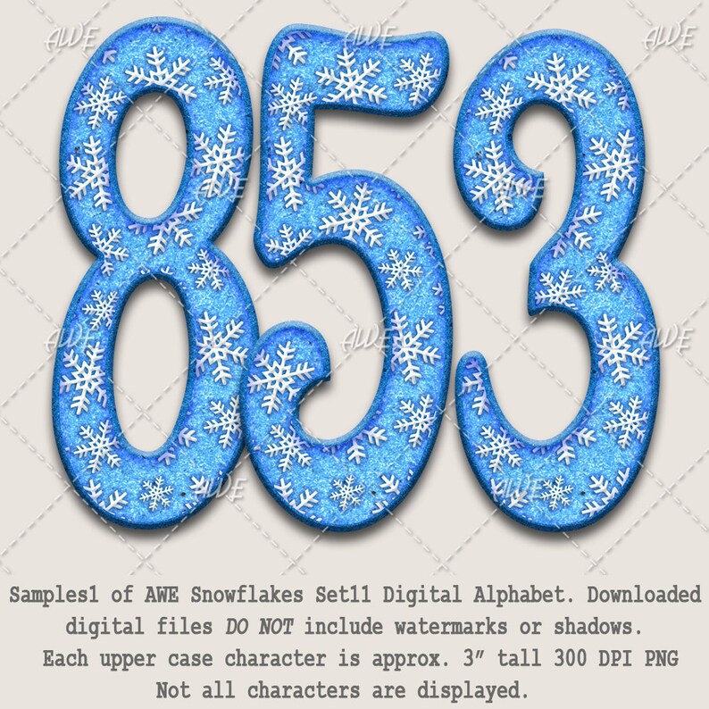 Snowflakes Set 11 Digital Alphabet by Awesomescrapper - High Quality ...