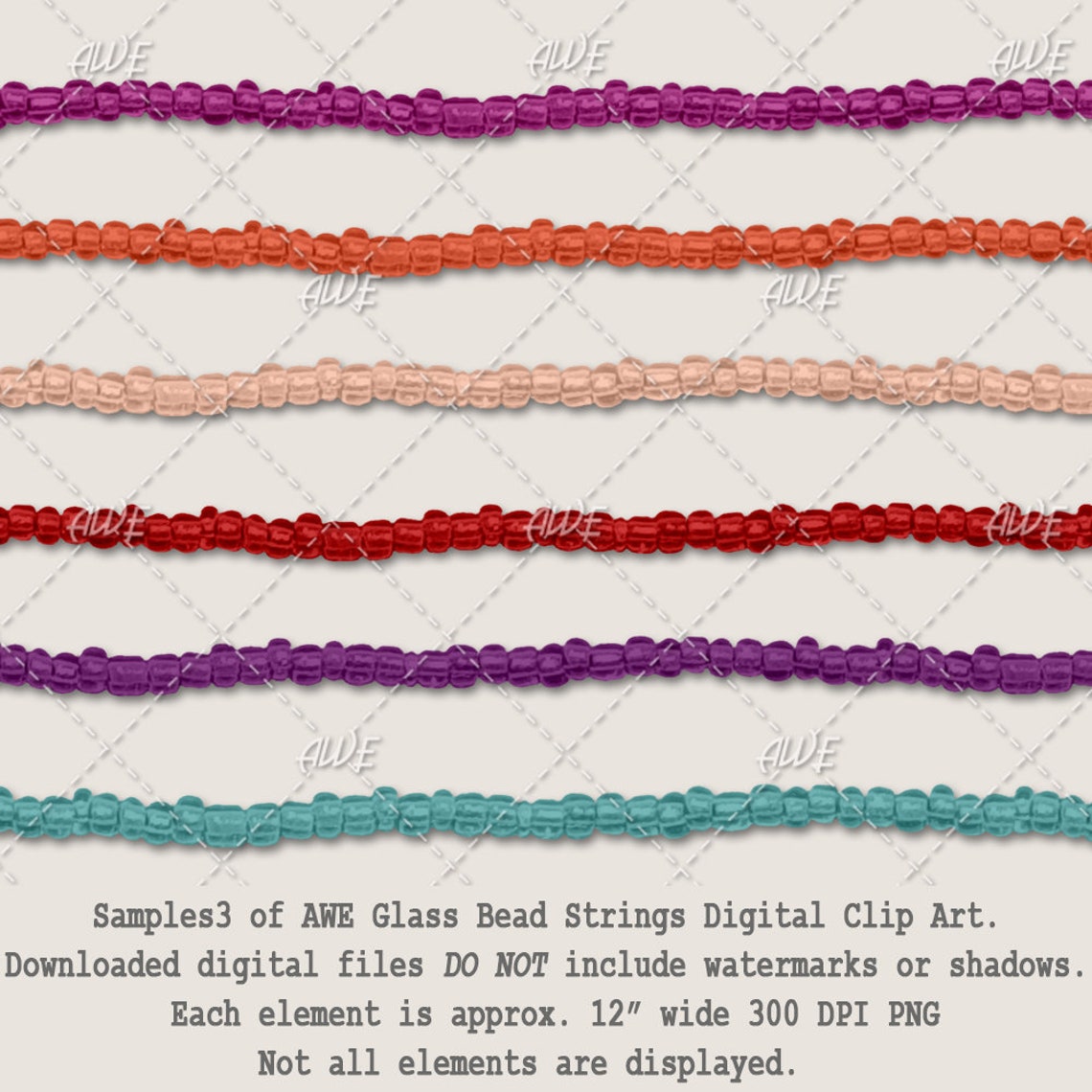 Glass Bead Strings Digital Clip Art by Awesomescrapper - High Quality ...