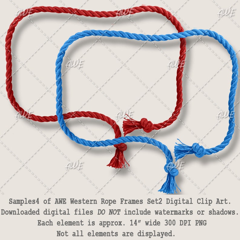 Wester Style Rope Frame Western Rope Frames Set2 Digital Clip Art by Awesomescrapper - Etsy
