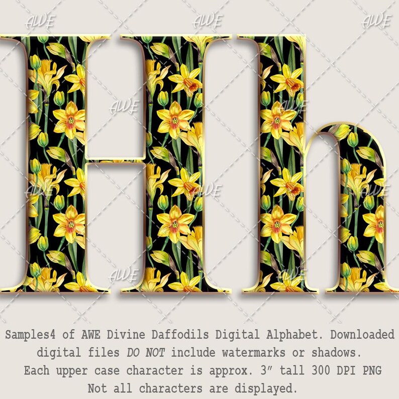 Divine Daffodils Digital Alphabet by Awesomescrapper - High Quality ...