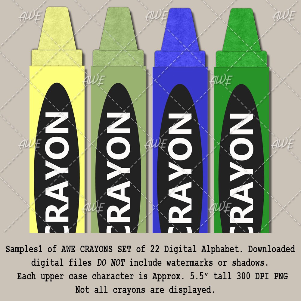 Crayons Digital Clip Art by AwesomeScrapper High Quality Etsy