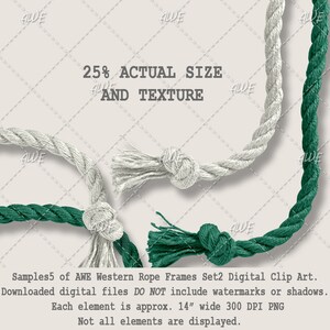 Wester Style Rope Frame Western Rope Frames Set2 Digital Clip Art by Awesomescrapper - High ...