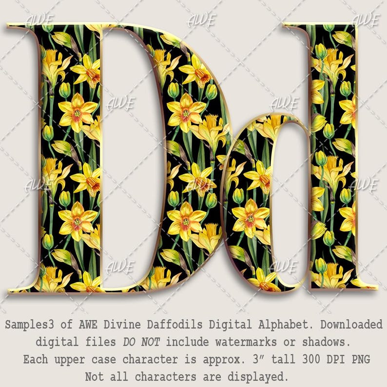 Divine Daffodils Digital Alphabet by Awesomescrapper - High Quality ...