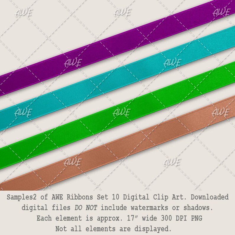 Ribbons Set 10 Digital Clip Art by Awesomescrapper - High Quality, 300 ...