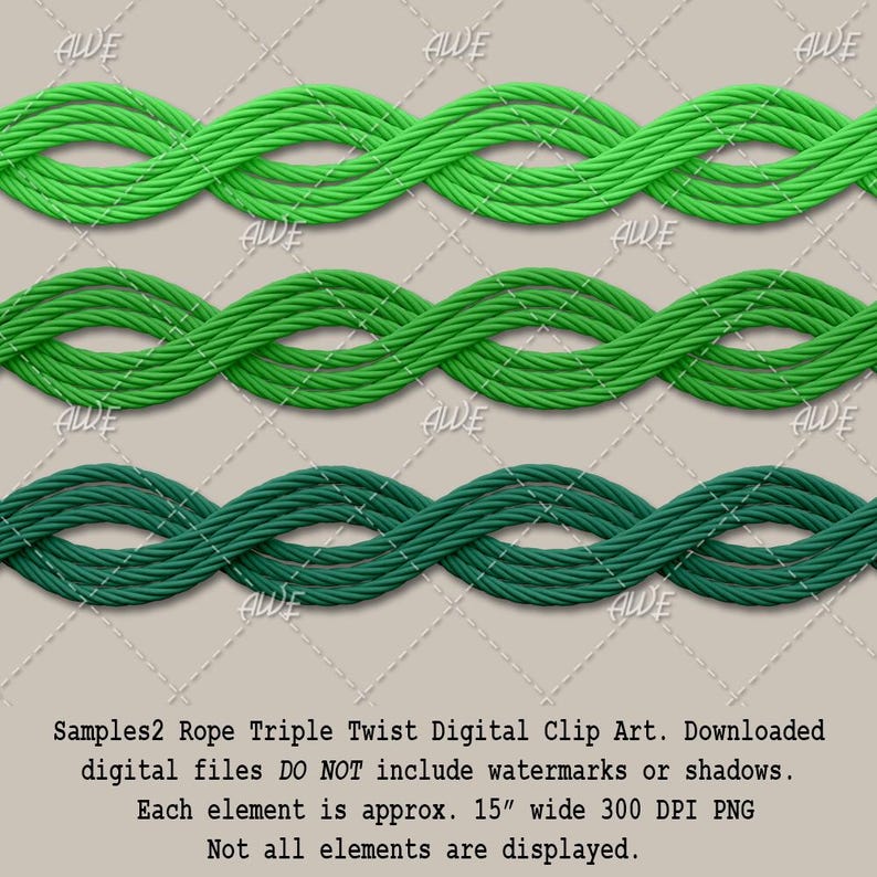 Three Stranded Rope Graphic Rope Triple Twist Digital Clip Art by Awesomescrapper - High Quality ...