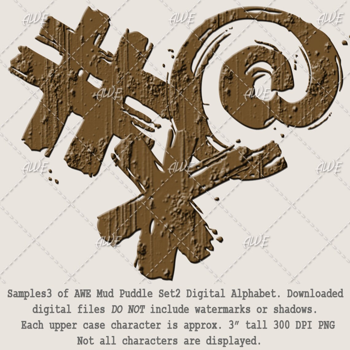 Mud Puddle Set2 Digital Alphabet by Awesomescrapper High - Etsy