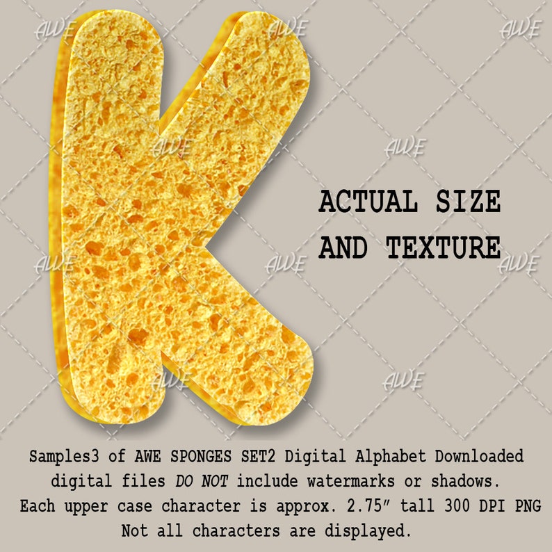 Sea Sponge Letters Sponges Set 2 Digital Alphabet by Awesomescrapper - High Quality, 300 ...