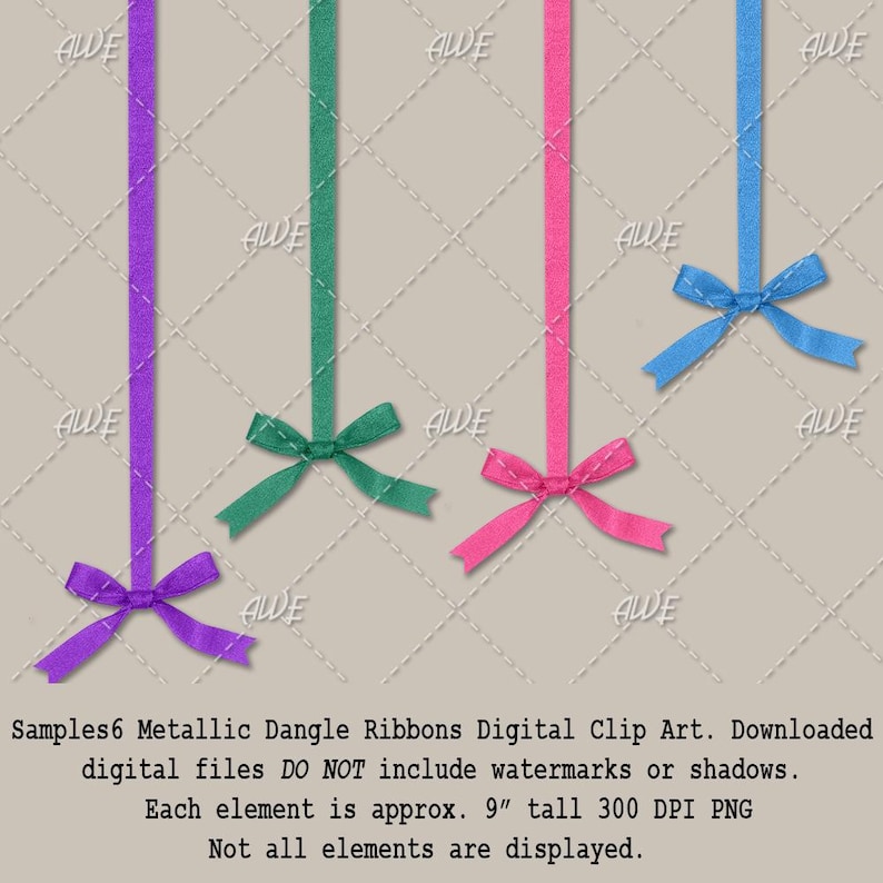Metallic Ribbon Dangle Clip Art – 40 PNG Set (digital Download) - Etsy