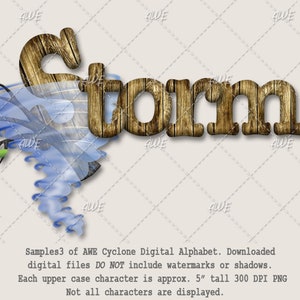 Cyclone Digital Alphabet by Awesomescrapper - High Quality, 300 DPI ...