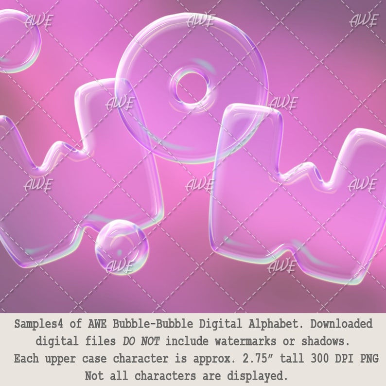 Bubble Bubble Digital Alphabet by AwesomeScrapper High Quality, 300 DPI PNGs. Soap Bubbles, Alphas, Upper Case, Numbers image 5