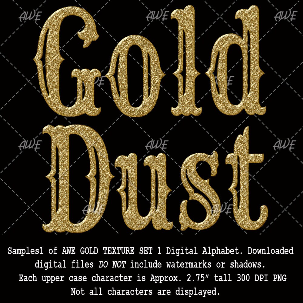 Gold Pattern Lettering Texture Gold Texture Set 1 Digital Alphabet by Awesomescrapper - High Quality ...