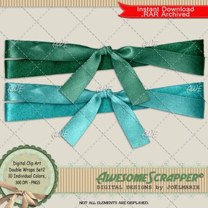 Double Wrap Set2 Digital Clip Art von AwesomeScrapper - Hohe Qualität, 300 DPI PNGs, 10er Set, Wraps, einfarbig, Schimmereffekt