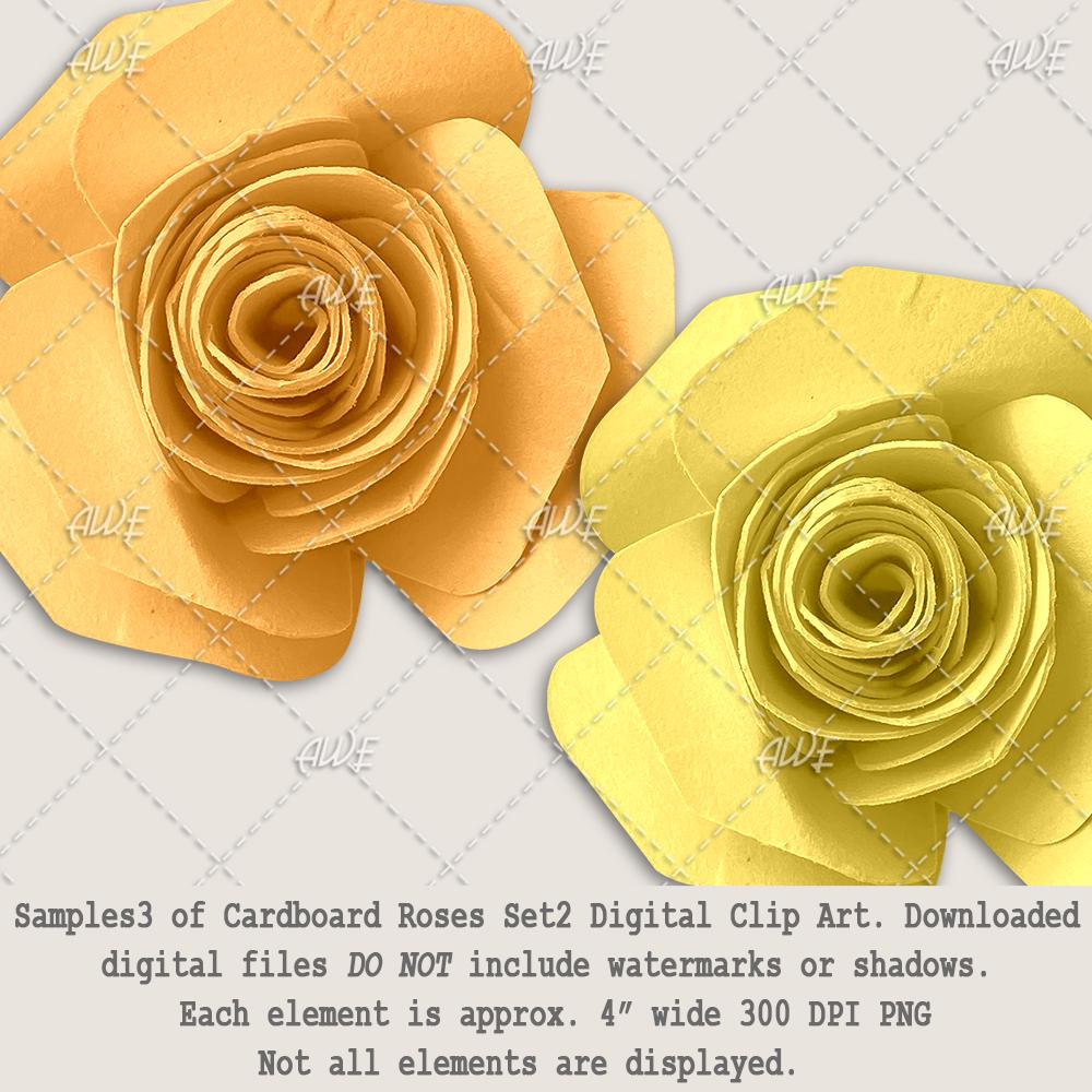 Rustic Roses Cardstock Cardboard Roses Set2 Digital Clip Art by Awesomescrapper - High Quality ...