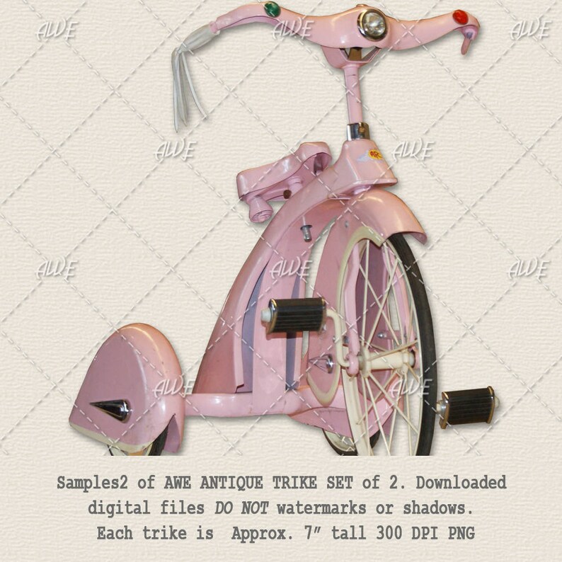 Antique Tricycle Digital Clipart by AwesomeScrapper Two Etsy