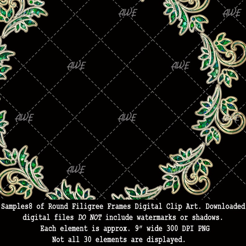 Round Filigree Frames Digital Clip Art by Awesomescrapper - High ...