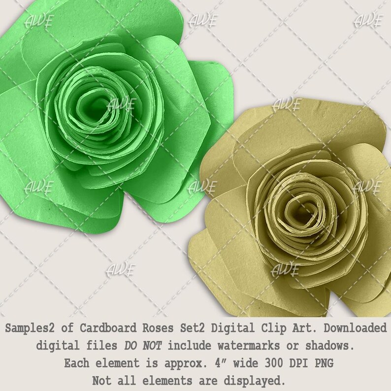 Cardboard Roses Set2 Digital Clip Art by Awesomescrapper - High Quality ...