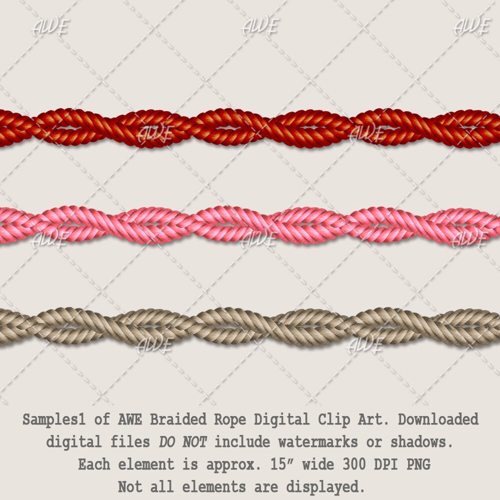 Braided Rope Digital Clip Art by Awesomescrapper High Quality, 300