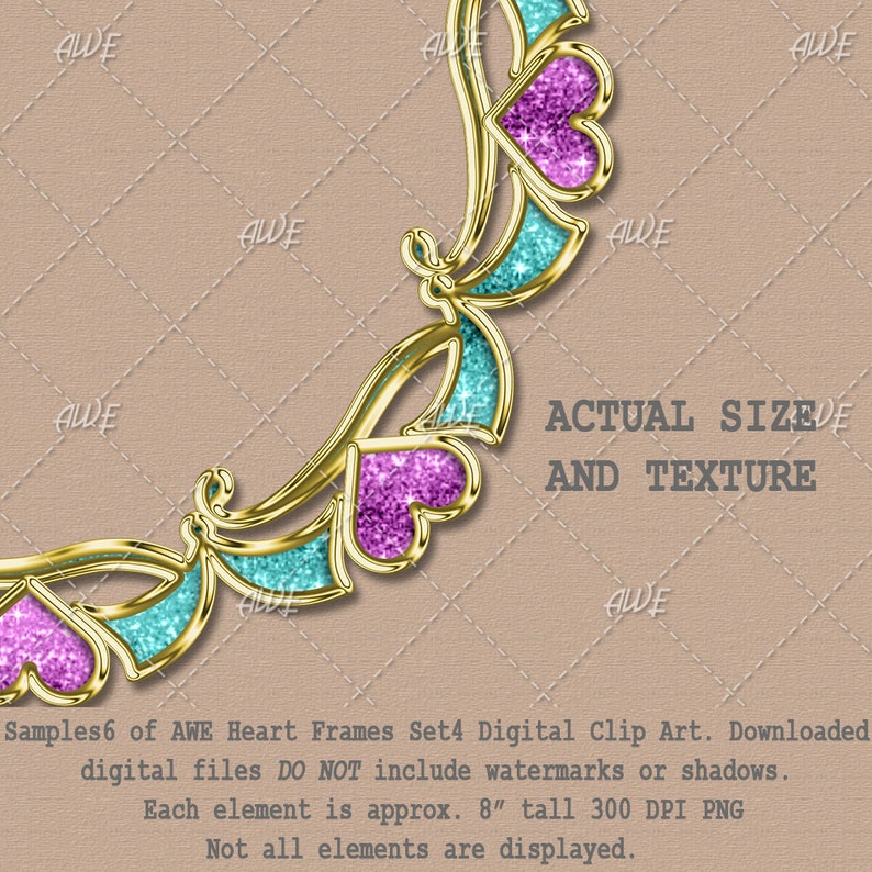 Heart Frames Set 4 Digital Clip Art by Awesomescrapper High Etsy