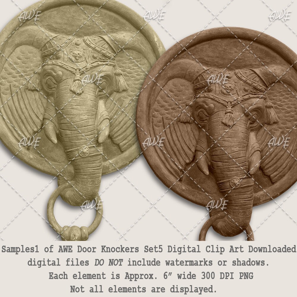 Door Knockers Set5 Digital Clipart by AwesomeScrapper Set of | Etsy