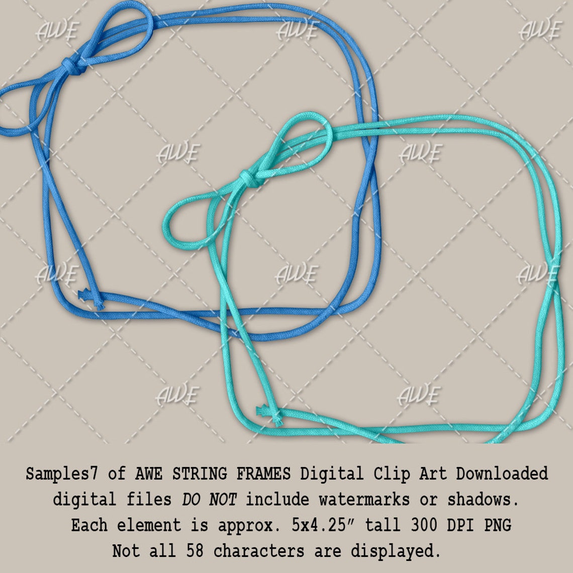 String Frames Digital Clipart by Awesomescrapper Set of 58 - Etsy