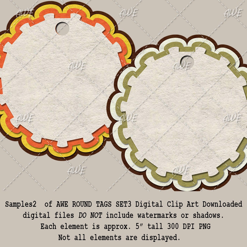 Classic Rounded Tag Round Tags Set3 Digital Clip Art by Awesomescrapper - High Quality, 300 ...