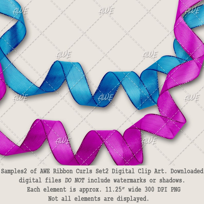 Ribbon Curls Set 2 Digital Clip Art by Awesomescrapper - High Quality ...