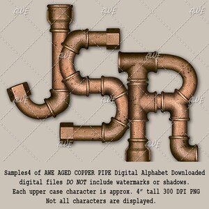 Aged Copper Pipe Digital Alphabet by Awesomescrapper - High Quality ...