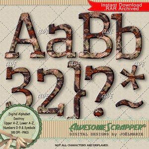 May include: A digital alphabet font in a camouflage pattern. The letters A, B, 3, 2, 1, 7, and a star are shown. The font is 300 DPI and comes in PNG format.