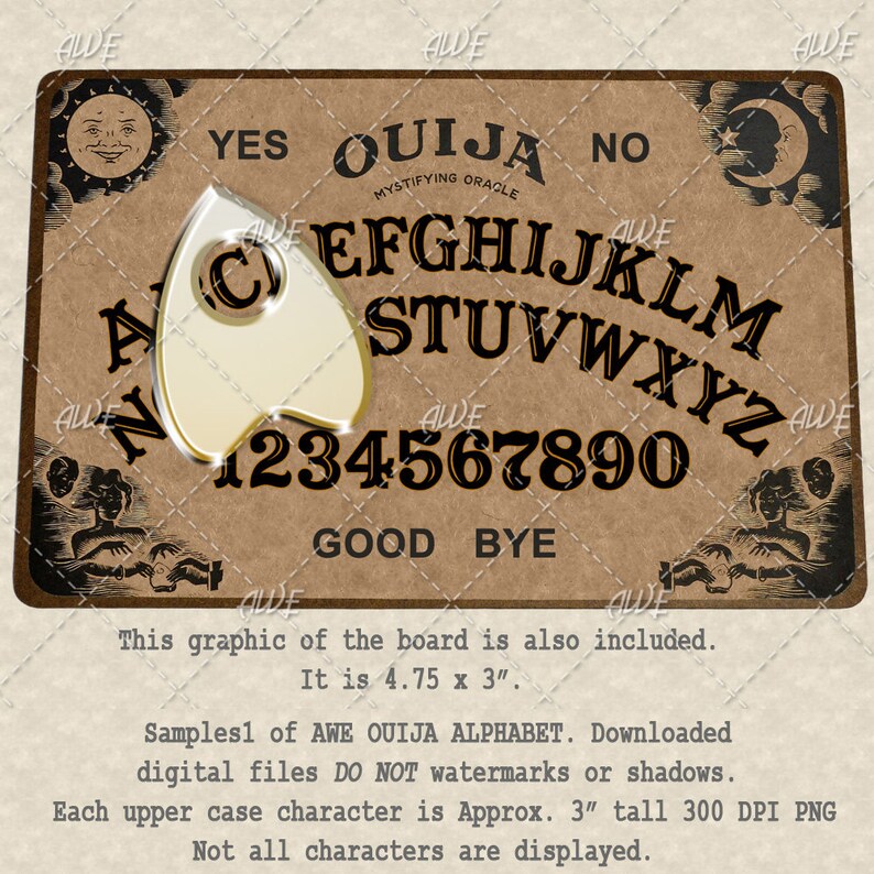 Ouija Digital Alphabet by Awesomescrapper Upper Case Etsy