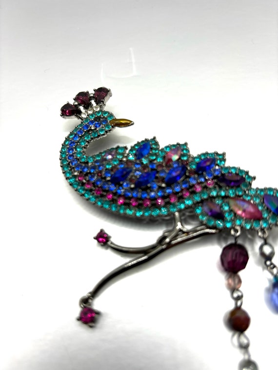 Vintage Avon Rhinestone Peacock Brooch