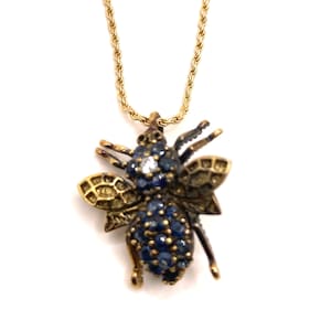 Vintage Bumble Bee Pin and Chain Necklace