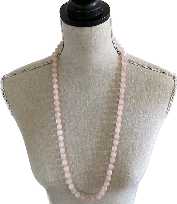 Vintage Pale Pink Beaded Necklace