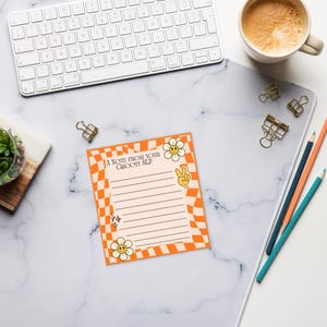 Groovy SLP Notepad | Retro Speech Therapy Stationery, Session Notes (5.5 x 6")