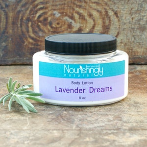 Lavender Body Lotion, Organic Lavender Essential Oil Lotion, Small Batch Skincare, Paraben Free, Dye Free Lotion, Large Lavender Hand Cream image 1