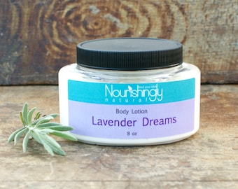 Lavender Body Lotion, Organic Lavender Essential Oil Lotion, Small Batch Skincare, Paraben Free, Dye Free  Lotion, Large Lavender Hand Cream