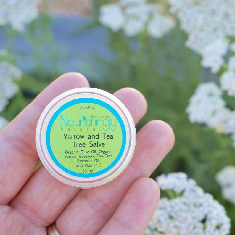 Yarrow Salve, Yarrow Herbal Salve, Tea Tree Oil Salve, Natural First Aid Balm, Herbal Salve, Yarrow, Herbal Remedy image 2