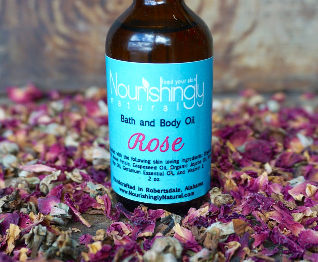 Organic Body Oil, Rose Hip Infused Oil, Rose Oil for Dry Skin, Rose Essential Oil Gift