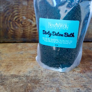 Detox Bath with Activated Charcoal, Charcoal Bath Soak, Natural Detox Bath, Dead Sea Salt Soak, Dead Sea Mud Bath, 16 oz XL Large Detox Bath image 5