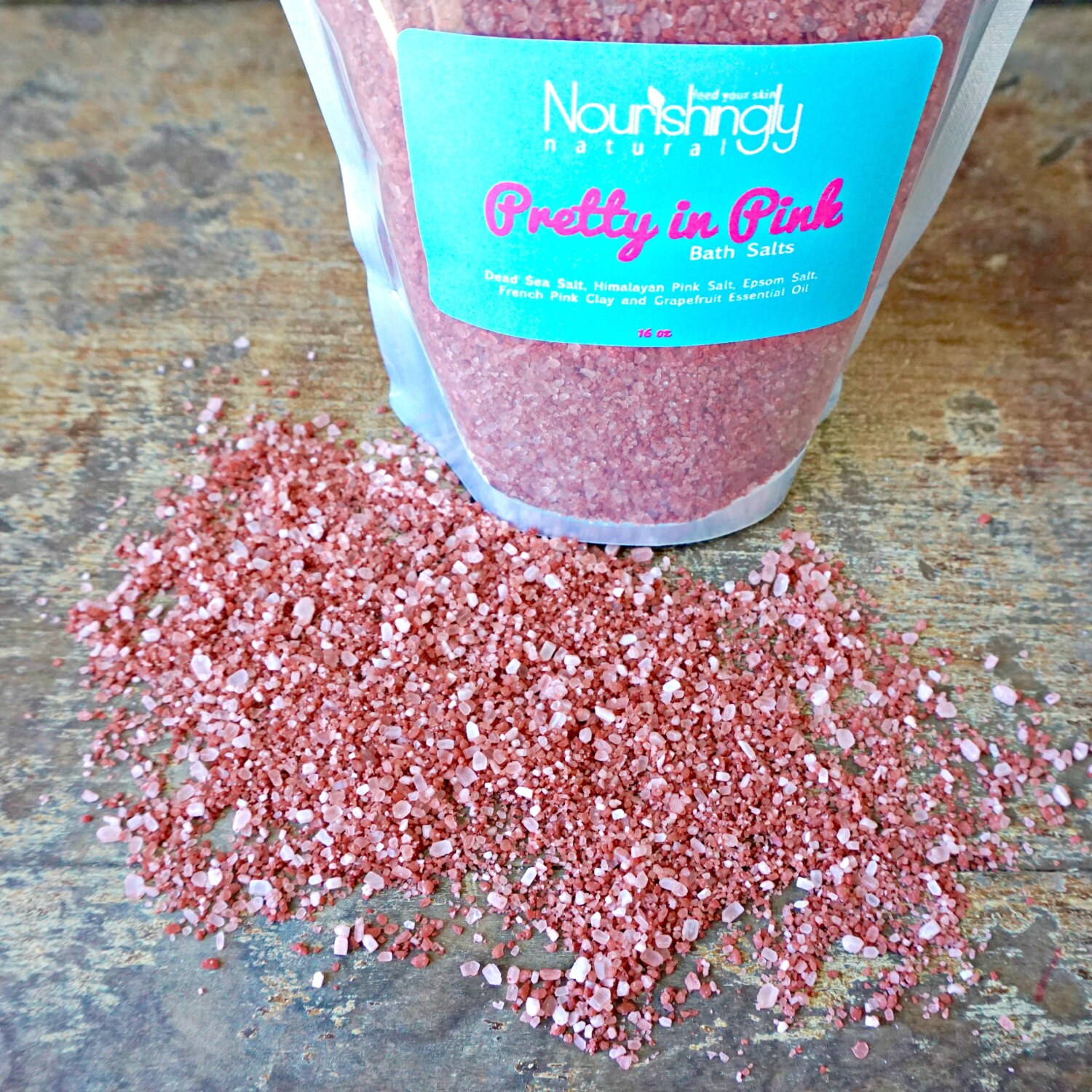 Pink Bath Salts Natural Bath Soak Himalayan Bath Salts Etsy