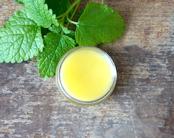 Lemon Balm Salve, Herbal Lemon Balm Lip Baln, Natural Lip Salve, Organic Lemon Balm Salve, Natural Lemon Balm Salve, Herbal Lip Balm