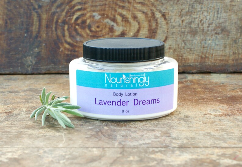 Lavender Body Lotion, Organic Lavender Essential Oil Lotion, Small Batch Skincare, Paraben Free, Dye Free Lotion, Large Lavender Hand Cream image 1