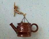 Vintage Metal Brass Wall Hanger Fish with Dutch Flower Pot Wall Coat Rack Flower Pot Wall Hook Key Hanger Wall Hanger Dragon Hook Home Decor