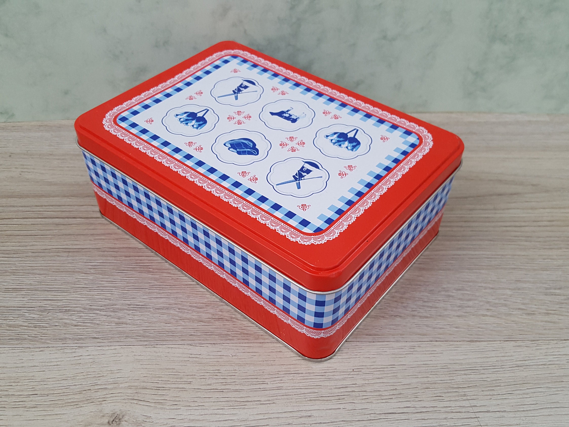 Nederlandse Tin Box Blauw en Wit Tin Box Cookie Tin Box Etsy Nederland