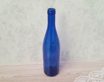 Vintage Blue Bottle Blue Glass Bottle Cobalt Blue Bottle Blue Glass Home Decor Vintage Home Glass Decor