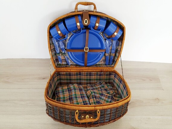 Vintage Picnic Basket Wicker Picnic Basket Big Pic