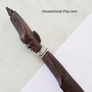 Abrecartas vintage, abrecartas de madera, abrecartas africano, cuchillo para sobres, abrecartas de madera, cuchillo para sobres