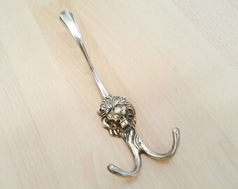 Vintage Metal Lion Head Brass Wall Hanger Coat Rack Key Wall Hook Home Decor