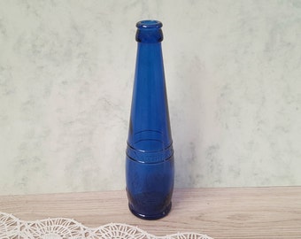 Vintage Blue Bottle Blue Glass Bottle Cobalt Blue Bottle Blue Glass Home Decor Vintage Home Glass Decor