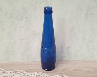 Vintage Blue Glass Bottle Cobalt Home Decor
