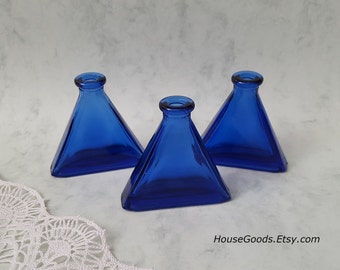 Vintage Miniature Vases Glass Vases Set Vases Small Vases Blue Vases Vintage Vases Glass Decor Vases Home Decor